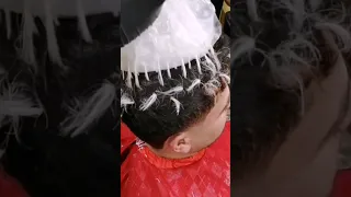 مراحل رنگ موی سفید  مش جوگندمی با دکلره  آموزش رنگ موی سفید یخی ویدیو کاملشو توو چنل ببین            دندنها