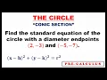 Download Lagu STANDARD EQUATION OF CIRCLE WITH GIVEN DIAMETER ENDPOINTS || CONIC SECTIONS