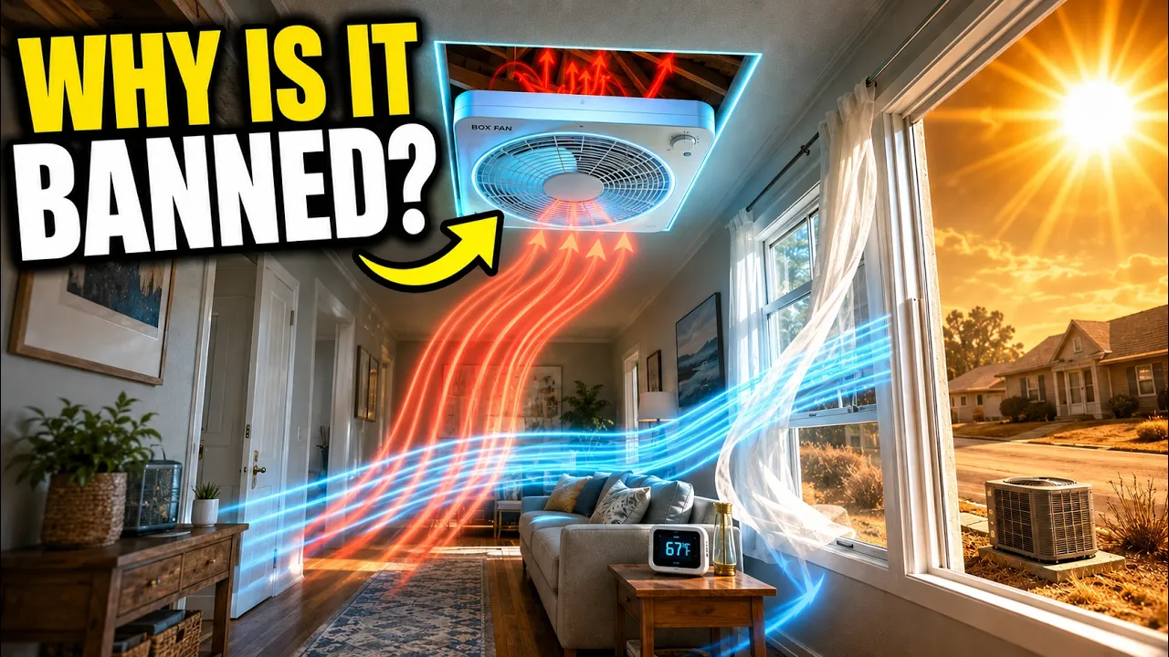 STOP Paying $300 AC Bills. Mount This $30 BOX FAN That Cools Your House for 3¢ a Night!!: video thumbnail
