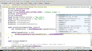 Java - Method for Revealing Letters Hangman Android App