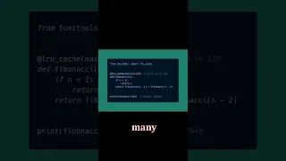 Python Trick Using functools lru - cache for Automatic Memoization