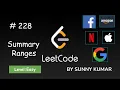 Summary Ranges Array Maths 228 LeetCode Day 28