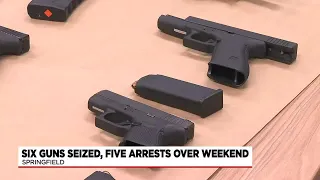 Springfield Police make five arrests seize six guns over the weekend