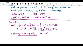 Antiderivatives Initial value problem using rectilinear motion