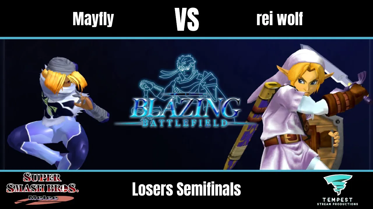 Mayfly (Sheik) vs rei wolf (Link) - Melee Losers Semifinals - Blazing Battlefield #3