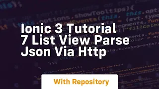 Ionic 3 tutorial 7 list view parse json via http