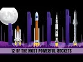 12 Most Powerful Rockets Launches Size Comparison Animated Guide feat Space Shuttle Starship