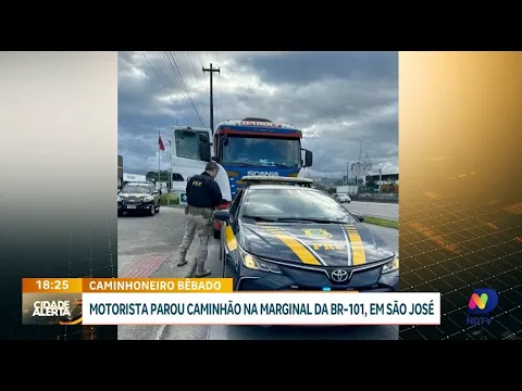 Flagrante da PRF: caminhoneiro bêbado é pego cochilando em local proibido na BR-101