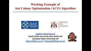 Working Example of Ant Colony Optimization ACO Algorithm