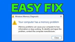 How To Fix Your Computer Has A Memory Problem Error in Windows