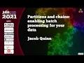 Partitions and chains enabling batch processing for your data Jacob Quinn JuliaCon 2021