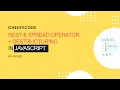 Spread and Rest Operator JavaScript Destructuring Hindi