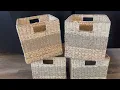 CHI AN HOME Wicker Storage Cubes Natural Foldable Square Baskets for IKEA Kallax Large Cubby Ratta