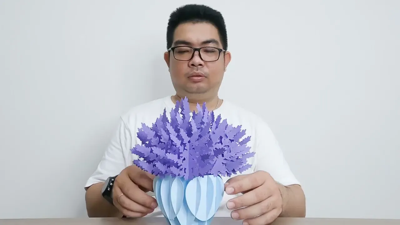 Grand Lavender Bouquet Pop-Up - Digital SVG Template