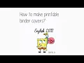 How to make printable binder covers