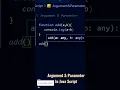 What is the Argument Parameter In Java Script