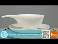 Vintage Pyrex Snowflake Dinnerware Sauce Gravy Boat c1976