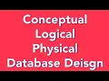 Database Design Part 1 - How to do a conceptual logical and physical design for a database