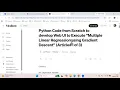 Python code from Scratch to execute Multiple Linear Regression from Web UI 1 of 2