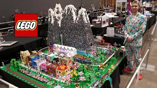 Huge LEGO Mountain & City Train Ride