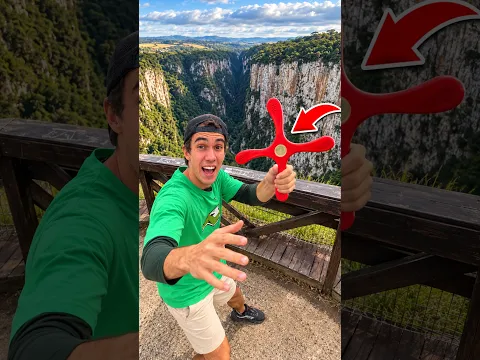 JOGUEI UM BUMERANGUE DA MONTANHA!