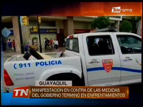 Manifestación en contra de las medidas del gobierno terminó en enfrentamientos