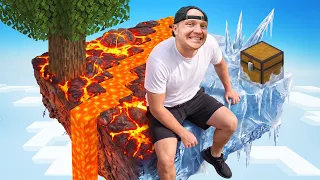 I Survived LAVA vs ICE Skyblock