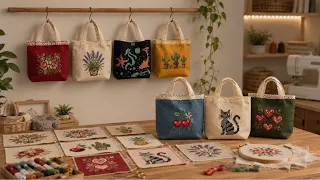 NO ONE BELIEVED THESE WERE OLD CROSS-STITCHES! Turn Vintage Cross-Stitch Into Beautiful Easy Bags
