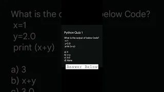 Python Quiz 1 For Beginners