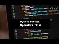 Python Operators If Else Tutorial Python Training Craw Security