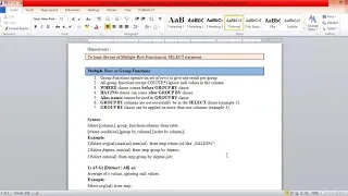 Multiple row functions group by and having clause