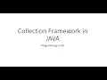 Collection Framework in JAVA - Introduction