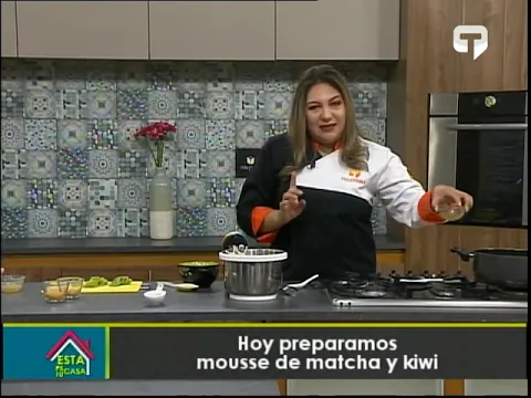 Hoy preparamos Mousse de matcha y kiwi