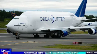 LIVE DREAM-LIFTER B747 SHINE THE LIGHT ANCHORAGE AIRPORT AUGUST 15 2026 ANC PLANE SPOTTING