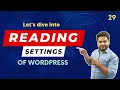Reading Setting In WordPress Explained Step by Step - How to set a page as home page in WordPress
