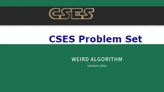 CSES Problem Set Weird Algorithm solution Problem number 1