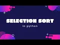 Selection sort in python