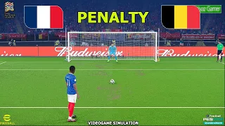 FRANCE vs BELGIUM - PENALTIES | Nations League 26/27 - Video Game Simulation | eFootball PES