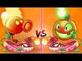 PvZ 2 - Fire Peashooter and Vine vs Jack O Lantern and Vine
