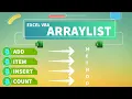 Excel VBA - ArrayList Add Item Insert and Count Methods