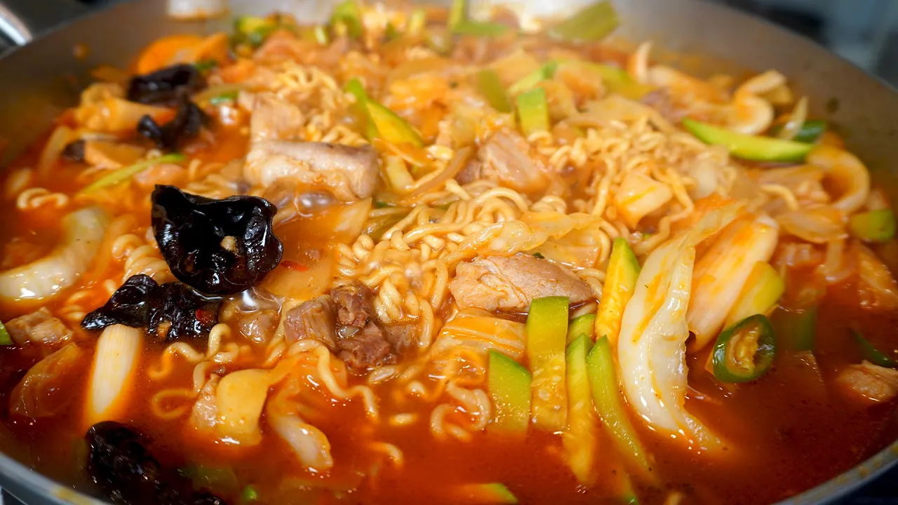 삼겹살 짬뽕 라면