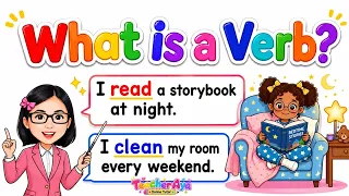 VERB for Kids! Learn What a Verb Is | Easy English Grammar Lesson for Kids| Teacher Aya