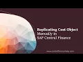 Manually Replicate Cost Objects in CFIN - CFIN