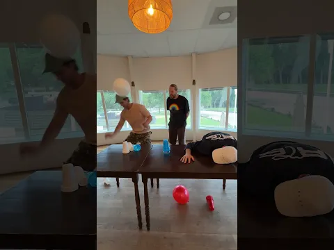GOOI de BALLON en STAPEL de BEKERS challenge 🫠 #stuktv #bekers #ballon #challenge #fail #funny