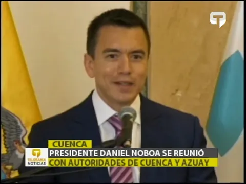 Presidente Daniel Noboa se reunió con autoridades de Cuenca y Azuay