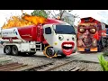 Bus Telolet Basuri Joget Dance Tiktok Bareng Dump Truck, Truk Oleng, Truk Molen, Truk Tangki Si Tayo