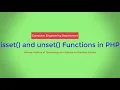 isset and unset functions in PHP with Bhumika Zalavadia