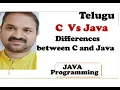 C Versus Java in Telugu Difference Between C Java in Telugu Programming Languages Comparison