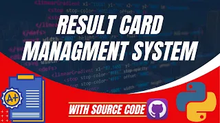 Python Projects Result Card Management System Project Tutorial in Python Tkinter