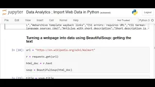 Data Analytics Importing Web Data in Python